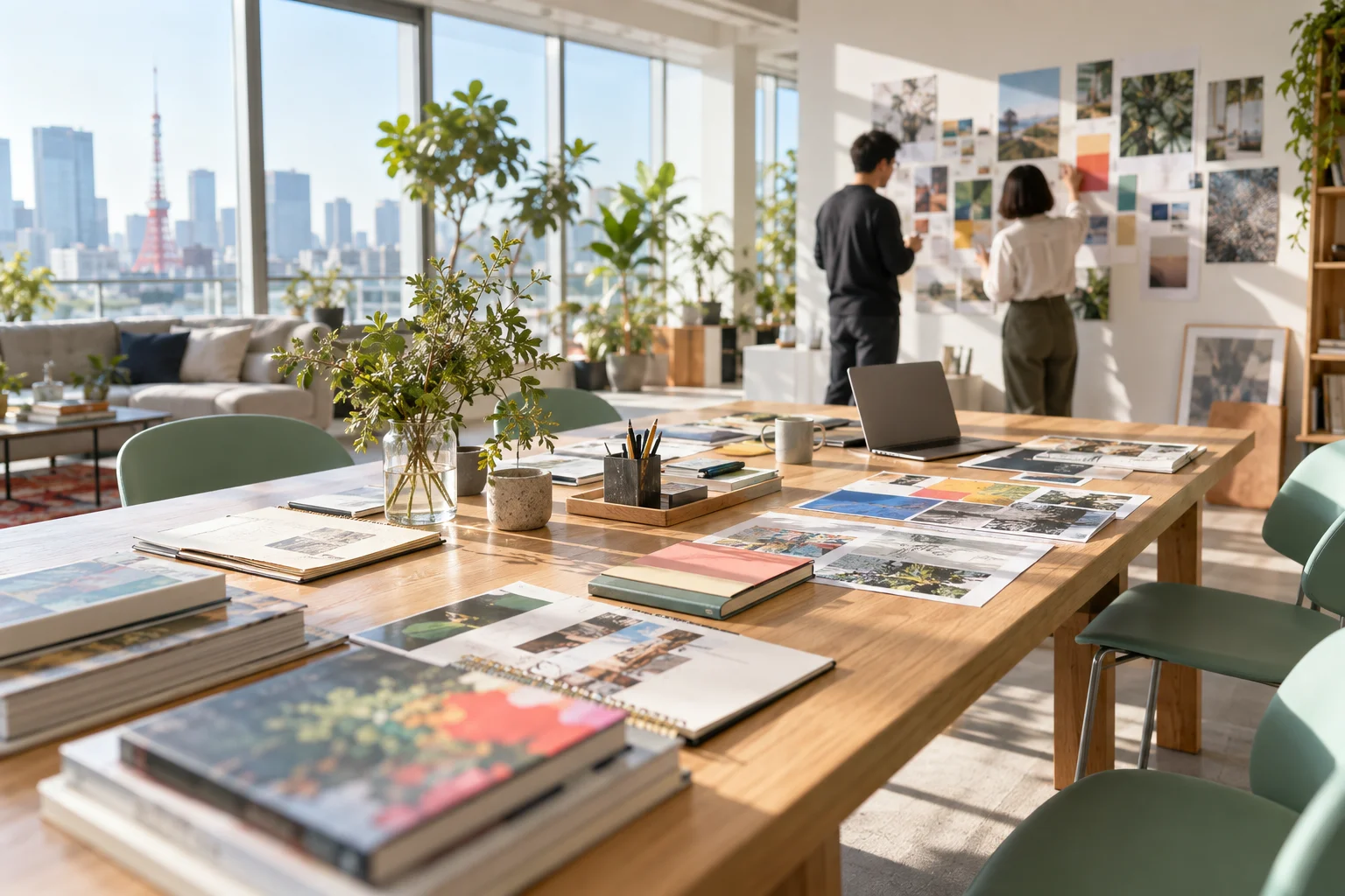 自然光とグリーンに囲まれたスタジオのイメージ